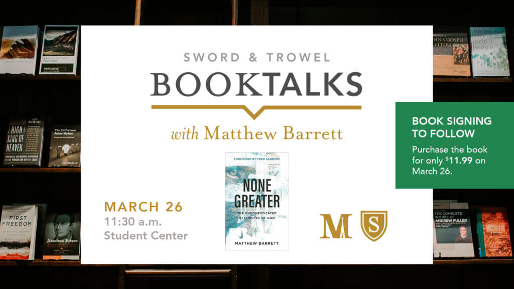 BookTalks with Dr. Matthew Barrett