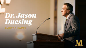 Person speaking at chapel