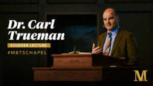 Dr. Carl Trueman speaking at chapel