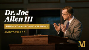 Dr. Joe Allen speaking at chapel