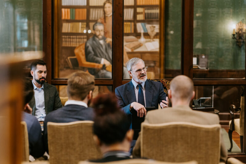 Dr. Kevin Vanhoozer addresses the MBTS PhD Residency students